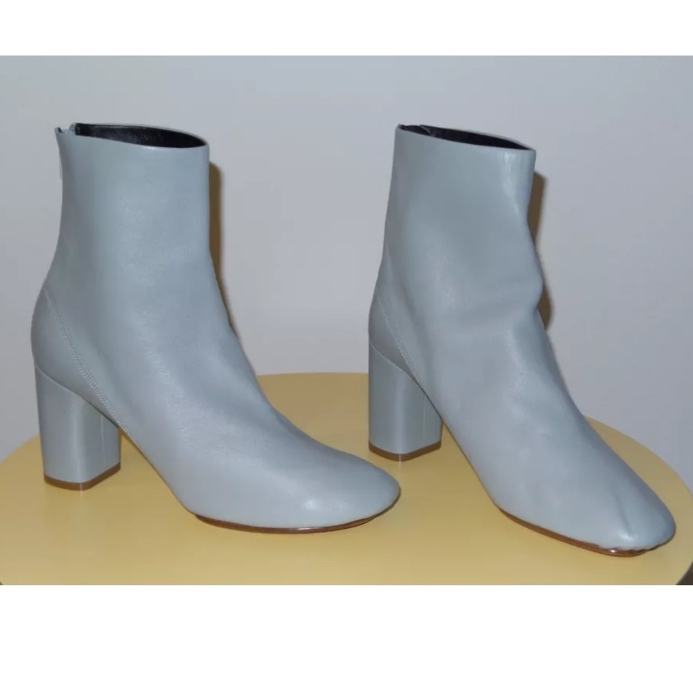 $1400 CELINE LAMBSKIN LEATHER BALLET RELOADED GREY BOOT 80 SIZE 38